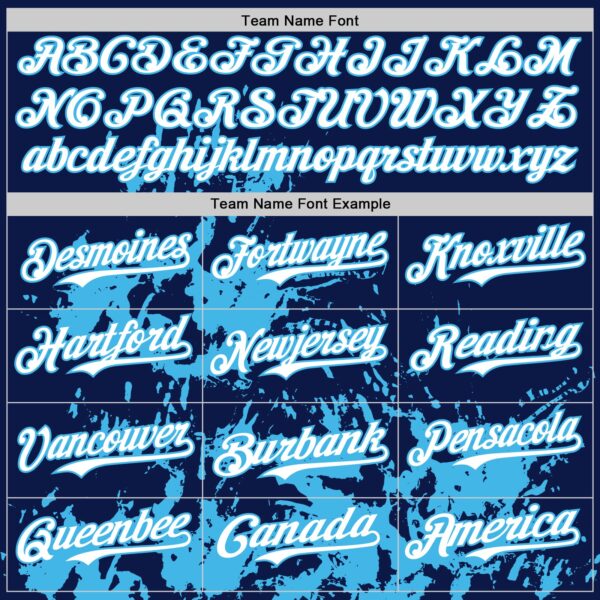 Custom Navy White-Sky Blue Splatter Authentic Baseball Jersey