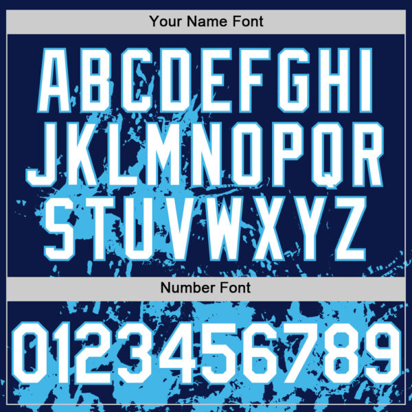 Custom Navy White-Sky Blue Splatter Authentic Baseball Jersey