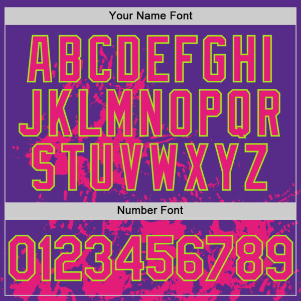 Custom Purple Hot Pink-Neon Green Splatter Authentic Baseball Jersey