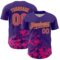 Custom Purple Hot Pink-Neon Green Splatter Authentic Baseball Jersey