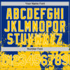 Custom Royal Yellow-White Abstract Splatter Grunge Authentic Baseball Jersey