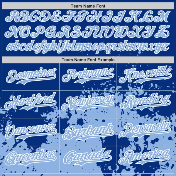 Custom Royal Light Blue-White Abstract Splatter Grunge Authentic Baseball Jersey