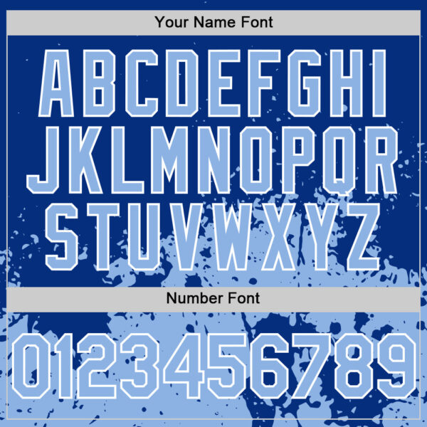 Custom Royal Light Blue-White Abstract Splatter Grunge Authentic Baseball Jersey