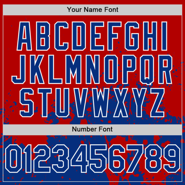 Custom Red Royal-White Abstract Splatter Grunge Authentic Baseball Jersey