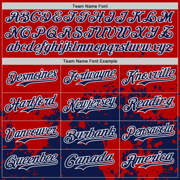 Custom Red Navy-White Abstract Splatter Grunge Authentic Baseball Jersey