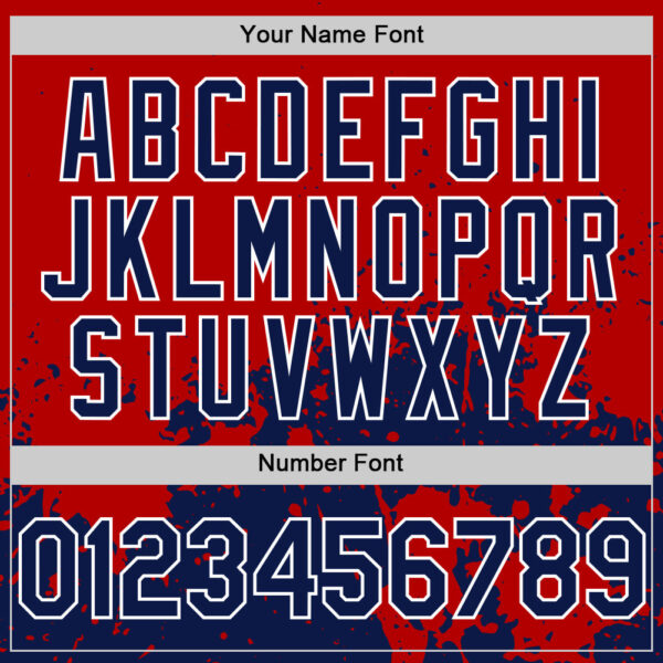 Custom Red Navy-White Abstract Splatter Grunge Authentic Baseball Jersey