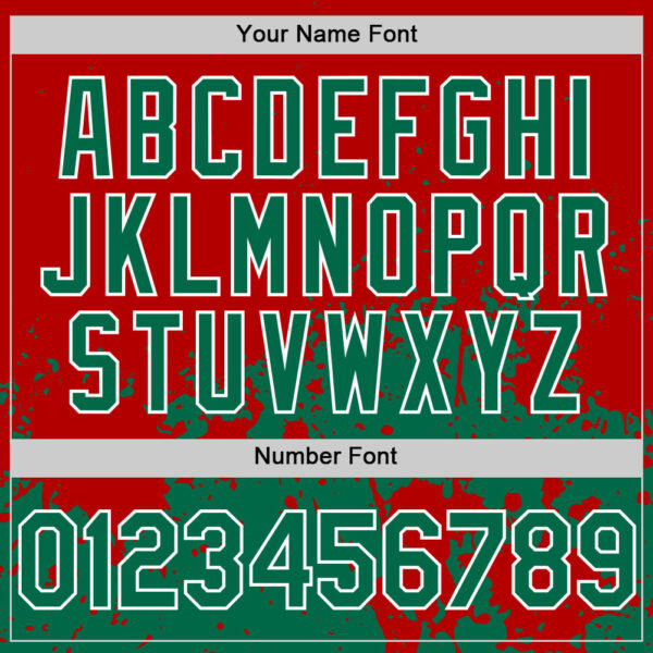 Custom Red Kelly Green-White Abstract Splatter Grunge Authentic Baseball Jersey