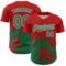 Custom Red Kelly Green-White Abstract Splatter Grunge Authentic Baseball Jersey