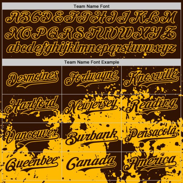 Custom Brown Yellow Abstract Splatter Grunge Authentic Baseball Jersey