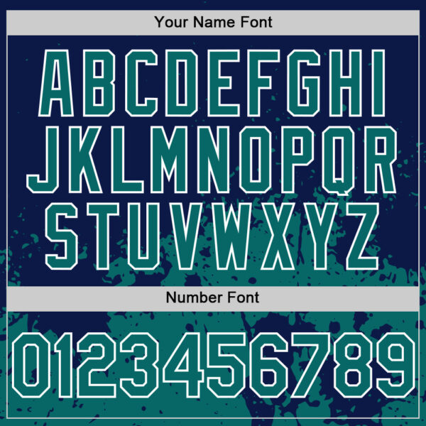 Custom Navy Teal-White Abstract Splatter Grunge Authentic Baseball Jersey