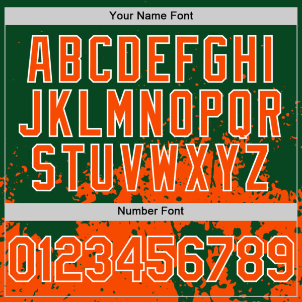 Custom Green Orange-White Abstract Splatter Grunge Authentic Baseball Jersey