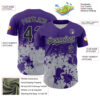 Custom Purple Black-Gray Abstract Splatter Grunge Authentic Baseball Jersey