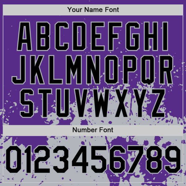 Custom Purple Black-Gray Abstract Splatter Grunge Authentic Baseball Jersey