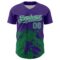 Custom Purple Kelly Green-White Abstract Splatter Grunge Authentic Baseball Jersey