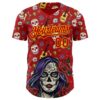 Custom Red Gold Sugar Skull Day of the Dead Mexican Folk Art Authentic Baseball Jersey