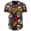 Custom Navy Gold Sugar Skull Day of the Dead Mexican Folk Art Authentic Baseball Jersey