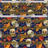 Custom Navy Gold Sugar Skull Day of the Dead Mexican Folk Art Authentic Baseball Jersey