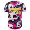 Custom Black Yellow Hot Pink-White Sugar Skull Day of the Dead Mexican Folk Art Authentic Baseball Jersey