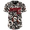 Custom Black Fire Red Sugar Skull Day of the Dead Mexican Folk Art Authentic Baseball Jersey
