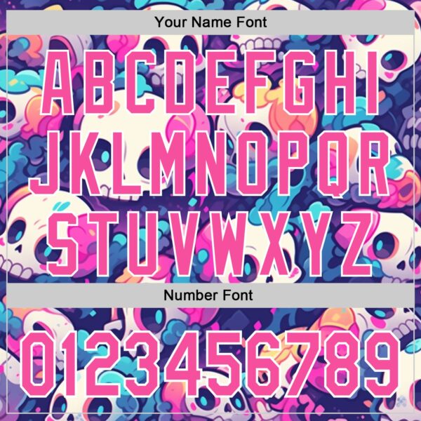 Custom Purple Pink-White Sugar Skull Day of the Dead Mexican Folk Art Authentic Baseball Jersey