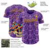 Custom Purple Gold Sugar Skull Day of the Dead Mexican Folk Art Authentic Baseball Jersey