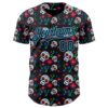 Custom Black Sky Blue Sugar Skull Day of the Dead Mexican Folk Art Authentic Baseball Jersey