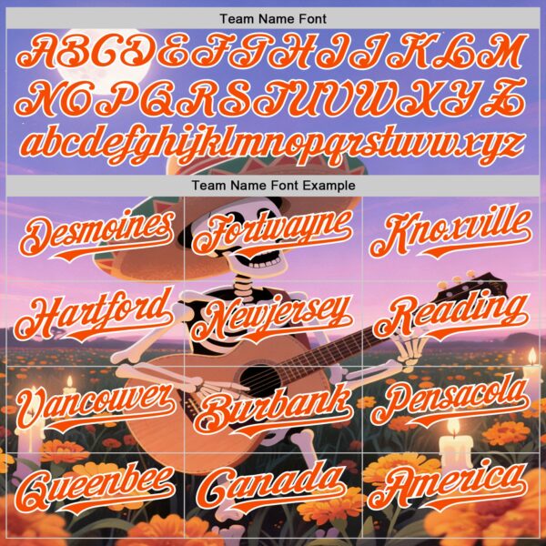 Custom Purple Orange-White Sugar Skull Day of the Dead Mexican Folk Art Authentic Baseball Jersey