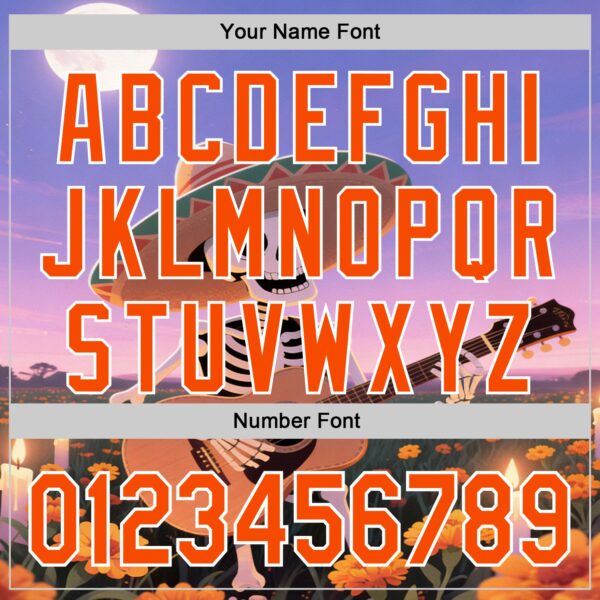 Custom Purple Orange-White Sugar Skull Day of the Dead Mexican Folk Art Authentic Baseball Jersey