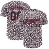 Custom White US Navy Blue-Orange Sugar Skull Day of the Dead Mexican Folk Art Authentic Baseball Jersey