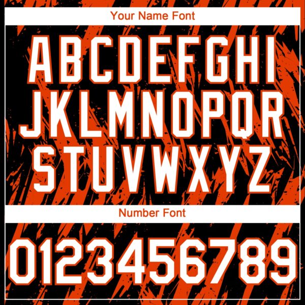 Custom Black White-Orange Splatter Torn Sharp Brush Stroke Authentic Baseball Jersey