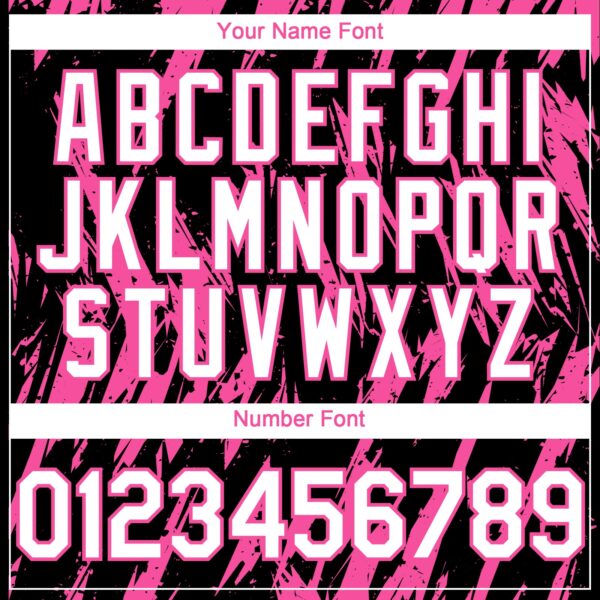 Custom Black White-Pink Splatter Torn Sharp Brush Stroke Authentic Baseball Jersey