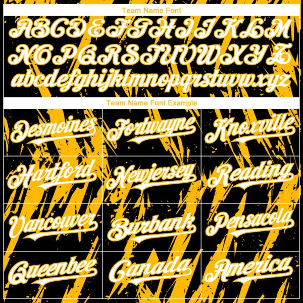 Custom Black White-Gold Splatter Torn Sharp Brush Stroke Authentic Baseball Jersey