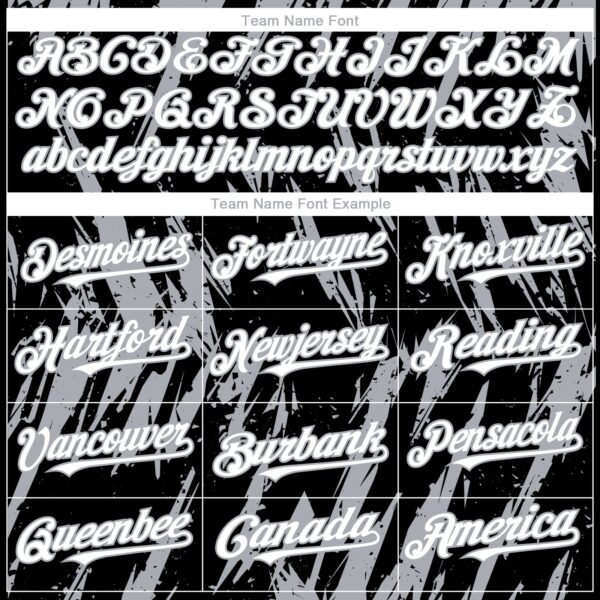 Custom Black White-Gray Splatter Torn Sharp Brush Stroke Authentic Baseball Jersey