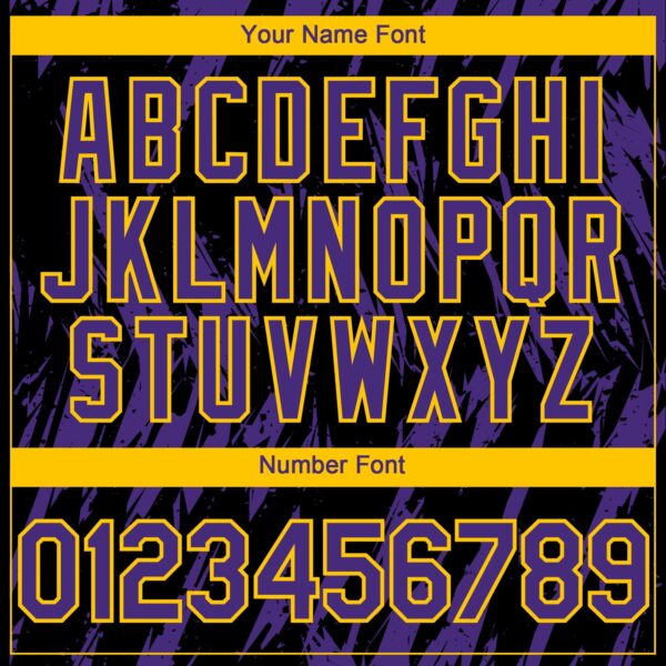 Custom Black Purple-Yellow Splatter Torn Sharp Brush Stroke Authentic Baseball Jersey