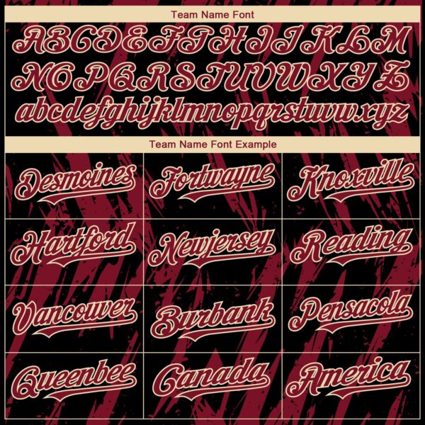 Custom Black Crimson-Cream Splatter Torn Sharp Brush Stroke Authentic Baseball Jersey