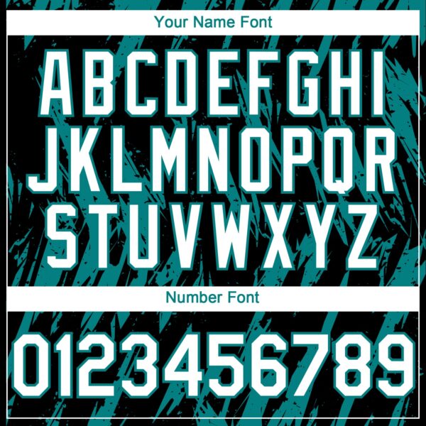 Custom Black White-Teal Splatter Torn Sharp Brush Stroke Authentic Baseball Jersey