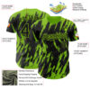 Custom Black Neon Green Splatter Torn Sharp Brush Stroke Authentic Baseball Jersey