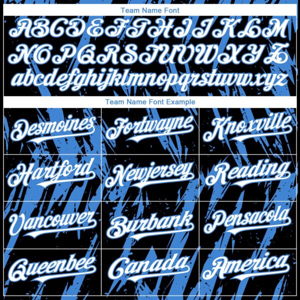 Custom Black White-Powder Blue Splatter Torn Sharp Brush Stroke Authentic Baseball Jersey