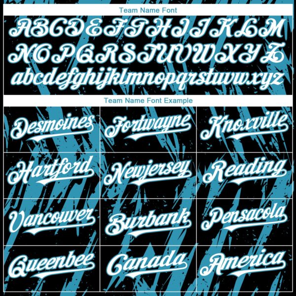 Custom Black White-Panther Blue Splatter Torn Sharp Brush Stroke Authentic Baseball Jersey