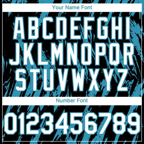 Custom Black White-Panther Blue Splatter Torn Sharp Brush Stroke Authentic Baseball Jersey