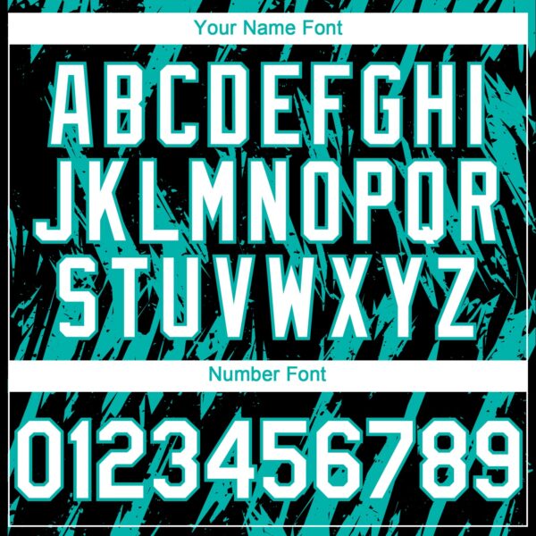 Custom Black White-Aqua Splatter Torn Sharp Brush Stroke Authentic Baseball Jersey