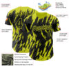 Custom Black Neon Yellow Splatter Torn Sharp Brush Stroke Authentic Baseball Jersey