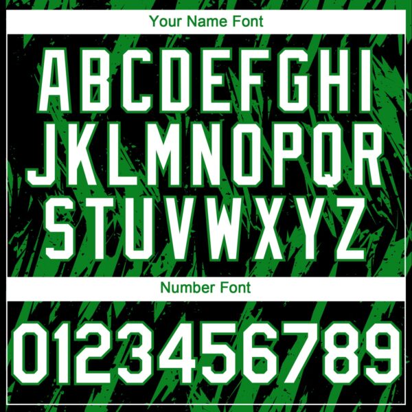 Custom Black White-Grass Green Splatter Torn Sharp Brush Stroke Authentic Baseball Jersey