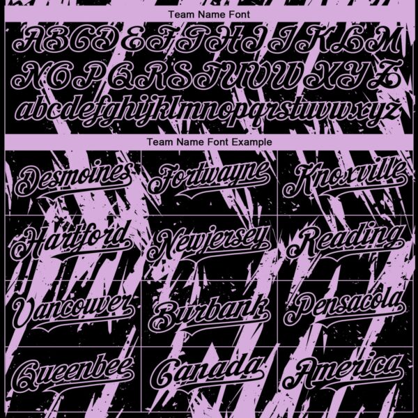 Custom Black Light Purple Splatter Torn Sharp Brush Stroke Authentic Baseball Jersey