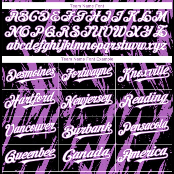 Custom Black White-Medium Purple Splatter Torn Sharp Brush Stroke Authentic Baseball Jersey