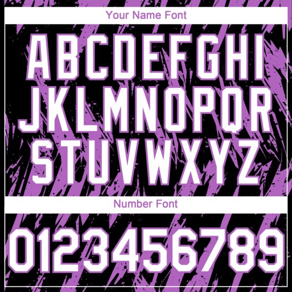 Custom Black White-Medium Purple Splatter Torn Sharp Brush Stroke Authentic Baseball Jersey