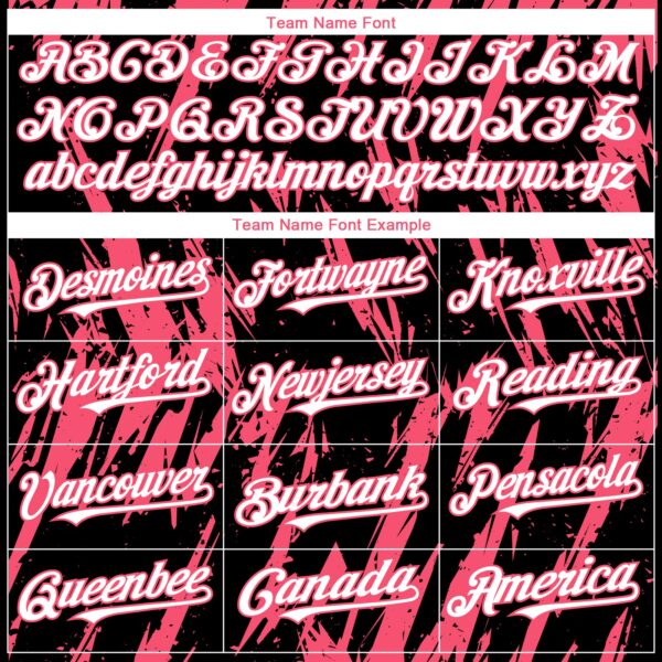 Custom Black White-Neon Pink Splatter Torn Sharp Brush Stroke Authentic Baseball Jersey