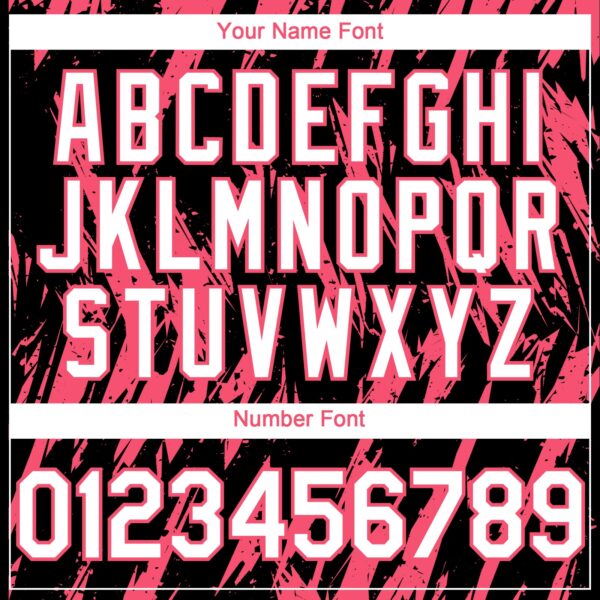 Custom Black White-Neon Pink Splatter Torn Sharp Brush Stroke Authentic Baseball Jersey