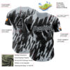 Custom Black Silver Splatter Torn Sharp Brush Stroke Authentic Baseball Jersey
