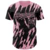 Custom Black Light Pink Splatter Torn Sharp Brush Stroke Authentic Baseball Jersey